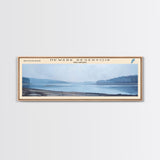 Newark Reservoir Delaware Framed Canvas Print, Lake House Decor, Panoramic Wall Art, Travel Poster, Landscape Painting, Modern Art