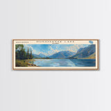 Pawtuckaway Lake New Hampshire Framed Canvas Print, Lake House Decor, Panoramic Wall Art, Travel Poster, Beautiful Landscape Painting, Living Room Decor