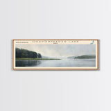 Okamanpeedan Lake Tuttle Lake Iowa Framed Canvas Print, Lake House Decor, Panoramic Wall Art, Travel Poster, Scenic Landscape Painting, Contemporary Art