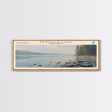 Pasfield Lake Framed Canvas Print, Lake House Decor, Panoramic Travel Poster, Landscape Painting, Modern Art