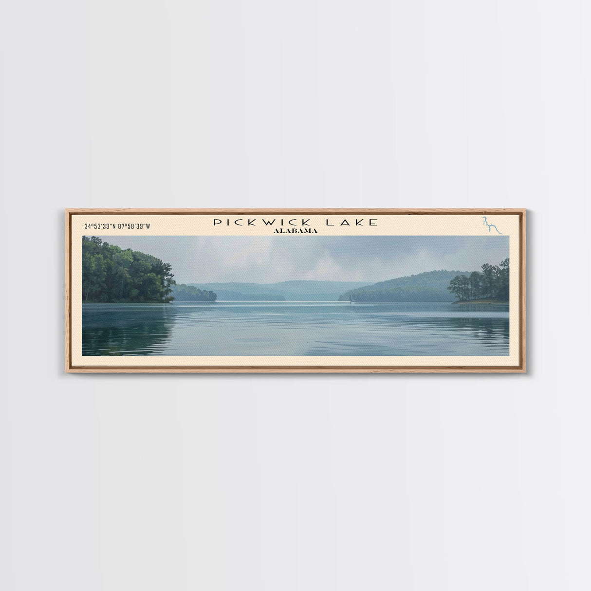 Rangeley Lake Maine Framed Canvas Print, Lake House Decor, Wall Art, Panoramic Travel Poster, Scenic Wall Art, Bedroom Decor