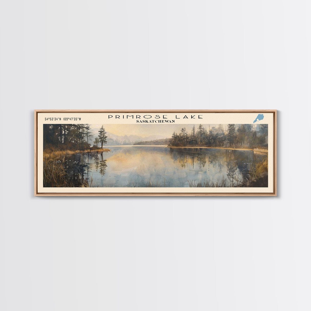 Richard B. Russell Lake Georgia Framed Canvas Print, Lake House Decor, Wall Art, Panoramic Travel Poster, Scenic Landscape Painting, Bedroom Decor