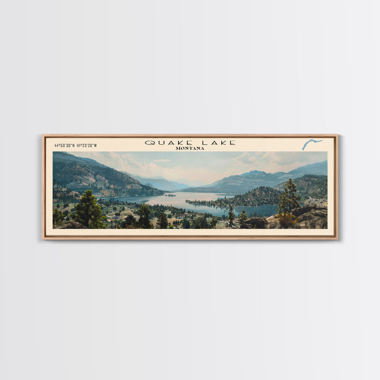 Rough River Lake Kentucky Framed Canvas Print, Lake House Decor, Panoramic Wall Art, Travel Poster, Serene Landscape Painting, Bedroom Decor