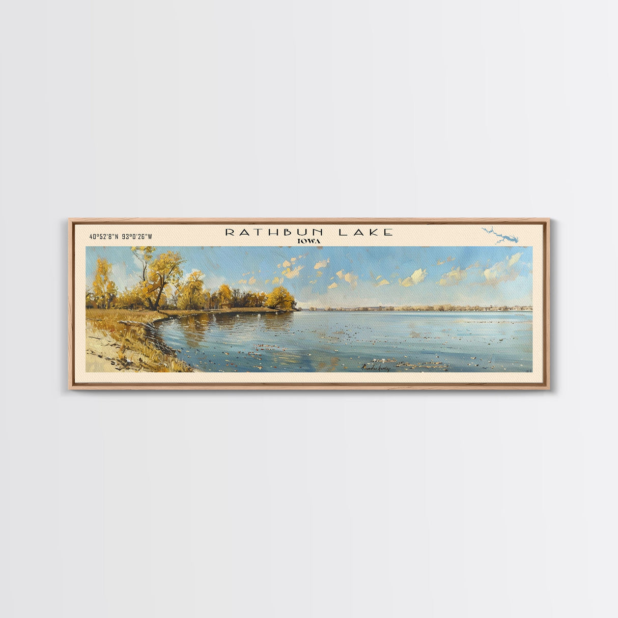 Sardis Lake Mississippi Framed Canvas Print, Lake House Decor, Panoramic Wall Art, Travel Poster, Beautiful Lake Scene, Home Decor