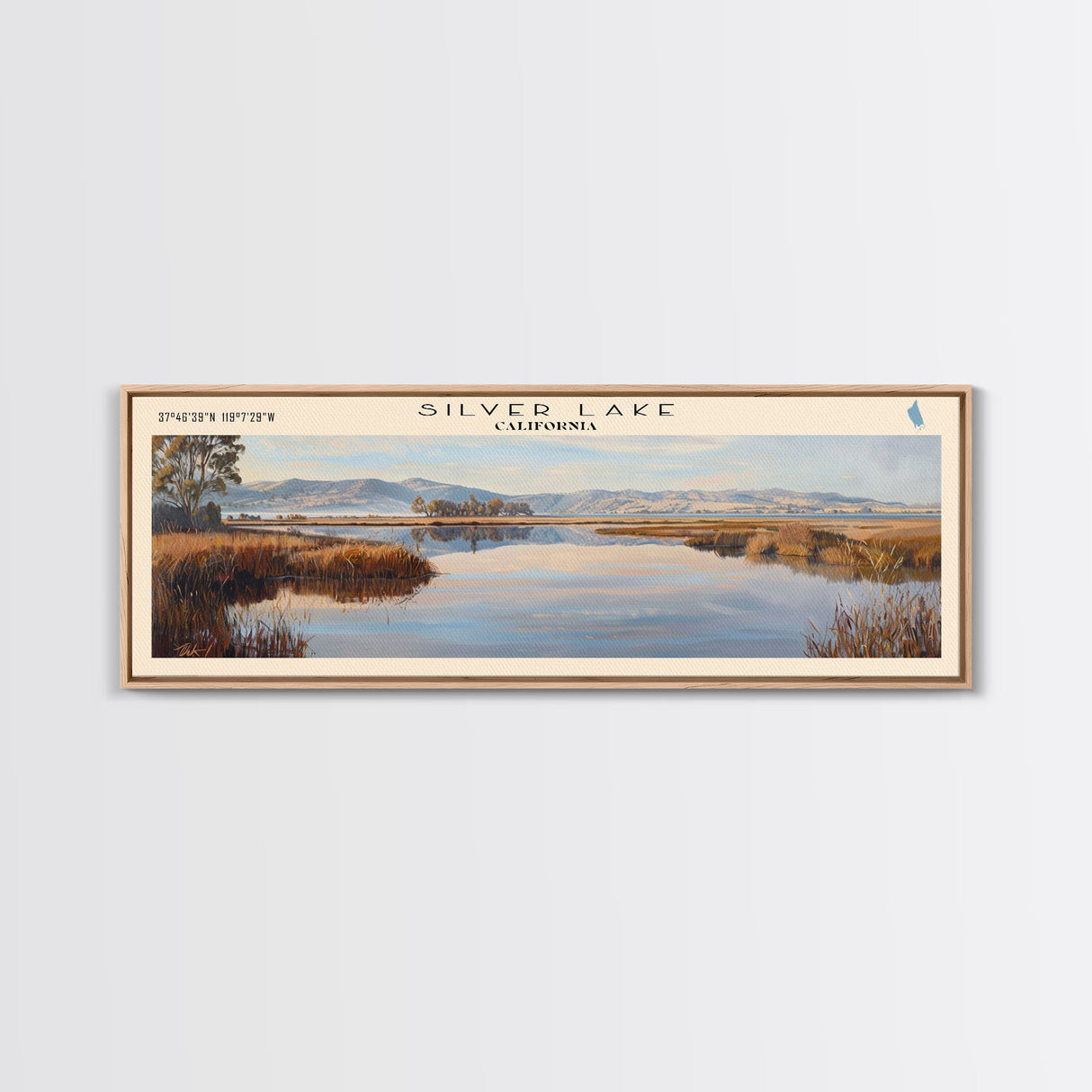 Squam Lake New Hampshire Panoramic Framed Canvas Print, Lake House Decor, Wall Art, Travel Poster, Scenic Landscape, Living Room Decor