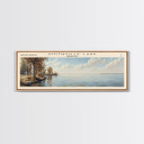 Smithville Lake Missouri Panoramic Framed Canvas Print, Lake House Decor, Wall Art, Travel Poster, Serene Lake Painting, Living Room Decor