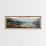 Snowbird Lake Wyoming Panoramic Framed Canvas Print, Lake House Decor, Wall Art, Travel Poster, Tranquil Landscape, Modern Art