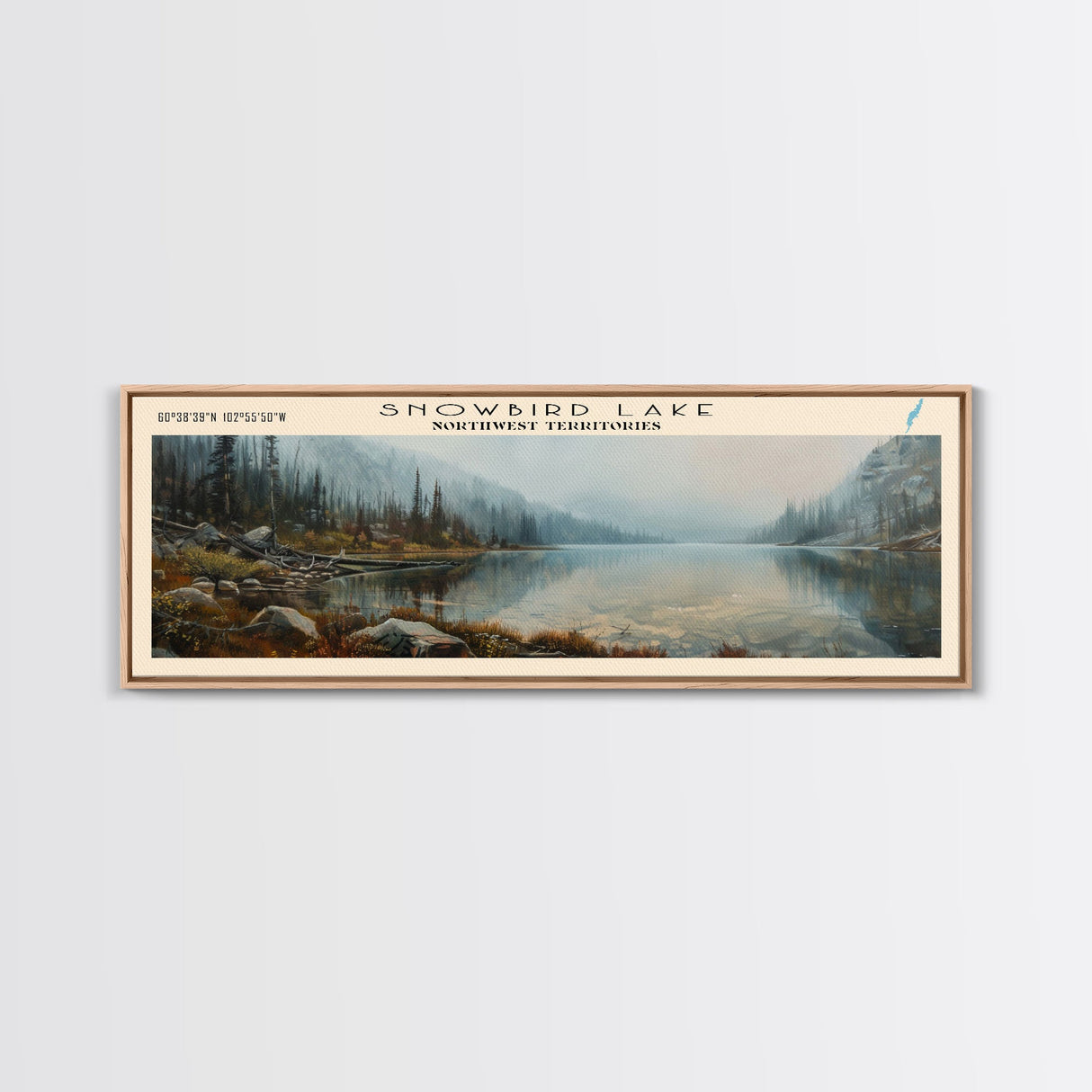 Summer Lake Panoramic Wall Art, Framed Canvas Print, Lake House Decor, Travel Poster, Serene Landscape, Bedroom Decor, Beautiful Lake Art