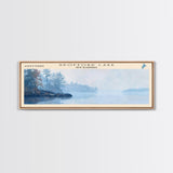 Spofford Lake New Hampshire Panoramic Framed Canvas Print, Lake House Decor, Wall Art, Travel Poster, Beautiful Lake Scene, Bedroom Decor