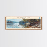 Summer Lake Panoramic Wall Art, Framed Canvas Print, Lake House Decor, Travel Poster, Serene Landscape, Bedroom Decor, Beautiful Lake Art