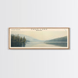 Swan Lake Montana Panoramic Wall Art, Framed Canvas Print, Lake House Decor, Travel Poster, Beautiful Landscape, Bedroom Decor