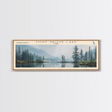 Tony Grove Lake Utah Panoramic Wall Art, Framed Canvas Print, Lake House Decor, Travel Poster, Scenic Lake Scene, Bedroom Decor