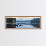 Trillium Lake Oregon Panoramic Wall Art, Framed Canvas Print, Lake House Decor, Travel Poster, Serene Landscape, Home Art