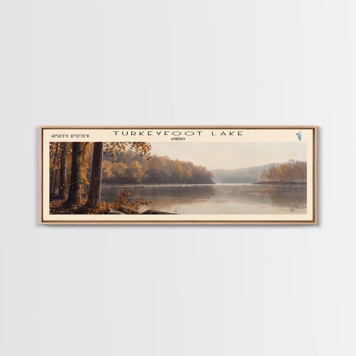 Walker Lake USA Alaska Panoramic Wall Art, Framed Canvas Print, Lake House Decor, Travel Poster, Scenic Lake Scene, Living Room Art