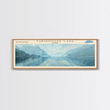 Turquoise Lake Panoramic Wall Art, Framed Canvas Print, Lake House Decor, Travel Poster, Beautiful Lake Scene, Living Room Art