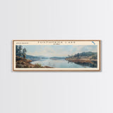 Wallum Lake RhodeIsland Panoramic Wall Art, Framed Canvas Print, Lake House Decor, Travel Poster, Beautiful Lake Scene, Bedroom Art