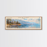 Washoe Lake Nevada Panoramic Wall Art, Framed Canvas Print, Lake House Decor, Travel Poster, Beautiful Lake Scene, Bedroom Decor