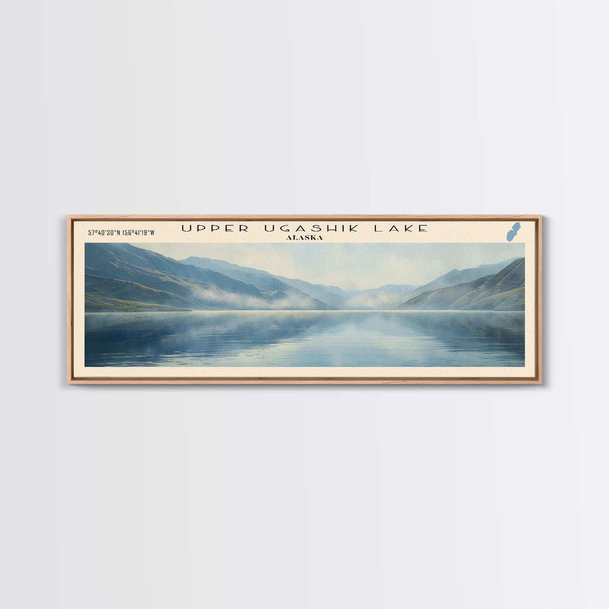 Weiss Lake Alabama Panoramic Wall Art, Framed Canvas Print, Lake House Decor, Travel Poster, Scenic Lake Scene, Bedroom Art