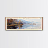 Wellesley Lake Panoramic Wall Art, Framed Canvas Print, Lake House Decor, Travel Poster, Beautiful Lake Scene, Home Art