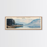 Wallowa Lake Oregon Panoramic Wall Art, Framed Canvas Print, Lake House Decor, Travel Poster, Serene Landscape, Home Art