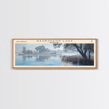 Wehrspann Lake Nebraska Panoramic Wall Art, Framed Canvas Print, Lake House Decor, Travel Poster, Serene Landscape, Living Room Decor