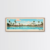 Dead Lakes Florida Framed Canvas Print, Midcentury Modern Panoramic Wall Art, Bedroom Decor, Pop Art, Travel Poster Art, Scenic Nature Painting