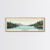 Donner Lake California Framed Canvas Print, Midcentury Modern Panoramic Wall Art, Bedroom Decor, Pop Art, Travel Poster Art, Scenic Nature Painting