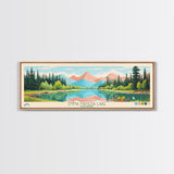 Emma Matilda Lake Wyoming Framed Canvas Print, Panoramic Wall Art, Midcentury Modern, Pop Art, Bedroom Decor, Travel Poster, Nature Painting