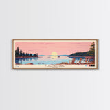 Flagstaff Lake Maine Framed Canvas Print, Panoramic Wall Art, Midcentury Modern, Pop Art, Bedroom Decor, Travel Poster, Artistic Decor, Lake View