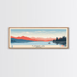 Flathead Lake Montana Framed Canvas Print, Panoramic Wall Art, Midcentury Modern, Pop Art, Bedroom Decor, Travel Poster, Nature Art, Artistic Decor