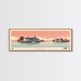 Grand Lake St. Marys Ohio Framed Canvas Print, Panoramic Art, Midcentury Modern, Pop Art, Bedroom Decor, Travel Poster, Lake House Art, Wall Art