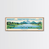 Griffith Lake Vermont Framed Canvas Print, Panoramic Wall Art, Midcentury Modern, Pop Art, Living Room Wall Art, Travel Poster, Lake View, Nature Art