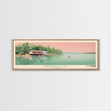 Guntersville Lake Alabama Framed Canvas Print, Panoramic Wall Art, Midcentury Modern, Pop Art, Living Room Wall Art, Travel Poster, Nature Art, Home Decor