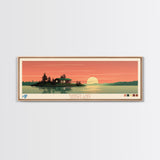 Harker Lake North Dakota Framed Canvas Print, Panoramic Wall Art, Midcentury Modern, Pop Art, Living Room Decor, Travel Poster, Lake House Art, Nature Art