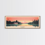 Lac Payne Quebec Framed Canvas Print, Panoramic Wall Art, Midcentury Modern, Pop Art, Bedroom Decor, Travel Poster, Living Room Art