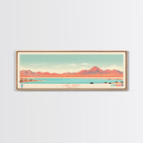 Lake Abert Oregon Framed Canvas Print, Panoramic Wall Art, Midcentury Modern, Pop Art, Bedroom Art, Travel Poster, Living Room Decor