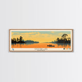 Lake Choctaw Framed Canvas Print, Panoramic Art, Midcentury Modern, Pop Art, Living Room Wall Art, Travel Poster, Lake House Decor