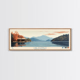 Lake Glenville North Carolina Framed Canvas Print, Panoramic Art, Midcentury Modern, Pop Art, Living Room Wall Art, Travel Poster, Lake House Decor