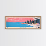 Lake Maloya New Mexico Framed Canvas Print, Panoramic Wall Art, Midcentury Modern, Pop Art, Bedroom Art, Travel Poster, Lake House Decor