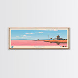 Lake Minatare Nebraska Framed Canvas Print, Panoramic Wall Art, Midcentury Modern, Pop Art, Living Room Decor, Travel Poster