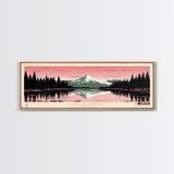 Lake Sammamish Washington Framed Canvas Print, Panoramic Wall Art, Midcentury Modern, Pop Art, Bedroom Art, Travel Poster, Lake House Decor