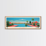 Lake Santa Fe Florida Framed Canvas Print, Panoramic Wall Art, Midcentury Modern, Pop Art, Bedroom Art, Travel Poster, Lake House Decor