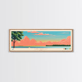 Lake Wapello, Iowa Panoramic Wall Art Framed Canvas Print, Midcentury Modern, Pop Art, Home Decor, Travel Poster, Living Room Art