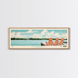 Lake Washington, Mississippi Panoramic Wall Art Framed Canvas Print, Midcentury Modern, Pop Art, Home Decor, Travel Poster, Bedroom Art