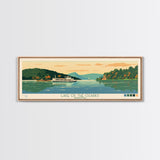 Lake of the Ozarks Missouri Framed Canvas Print, Panoramic Wall Art, Midcentury Modern, Pop Art, Living Room Decor, Travel Poster, Lake House Art