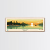 Lakes Cedar, Manitoba Panoramic Wall Art Framed Canvas Print, Midcentury Modern, Pop Art, Home Decor, Travel Poster, Living Room Art