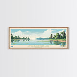 Little Black Creek Lake, Mississippi Panoramic Wall Art Framed Canvas Print, Midcentury Modern, Pop Art, Home Decor, Travel Poster, Bedroom Art