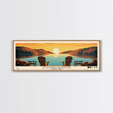 Loch Raven Reservoir, Maryland Panoramic Wall Art Framed Canvas Print, Midcentury Modern, Pop Art, Home Decor, Travel Poster, Living Room Art