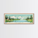 Lower Ugashik Lake, Alaska Panoramic Wall Art Framed Canvas Print, Midcentury Modern, Pop Art, Home Decor, Travel Poster, Bedroom Art