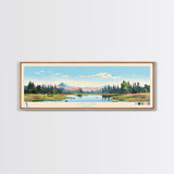 Lynx Lake, Arizona Panoramic Wall Art Framed Canvas Print, Midcentury Modern, Pop Art, Home Decor, Travel Poster, Living Room Art